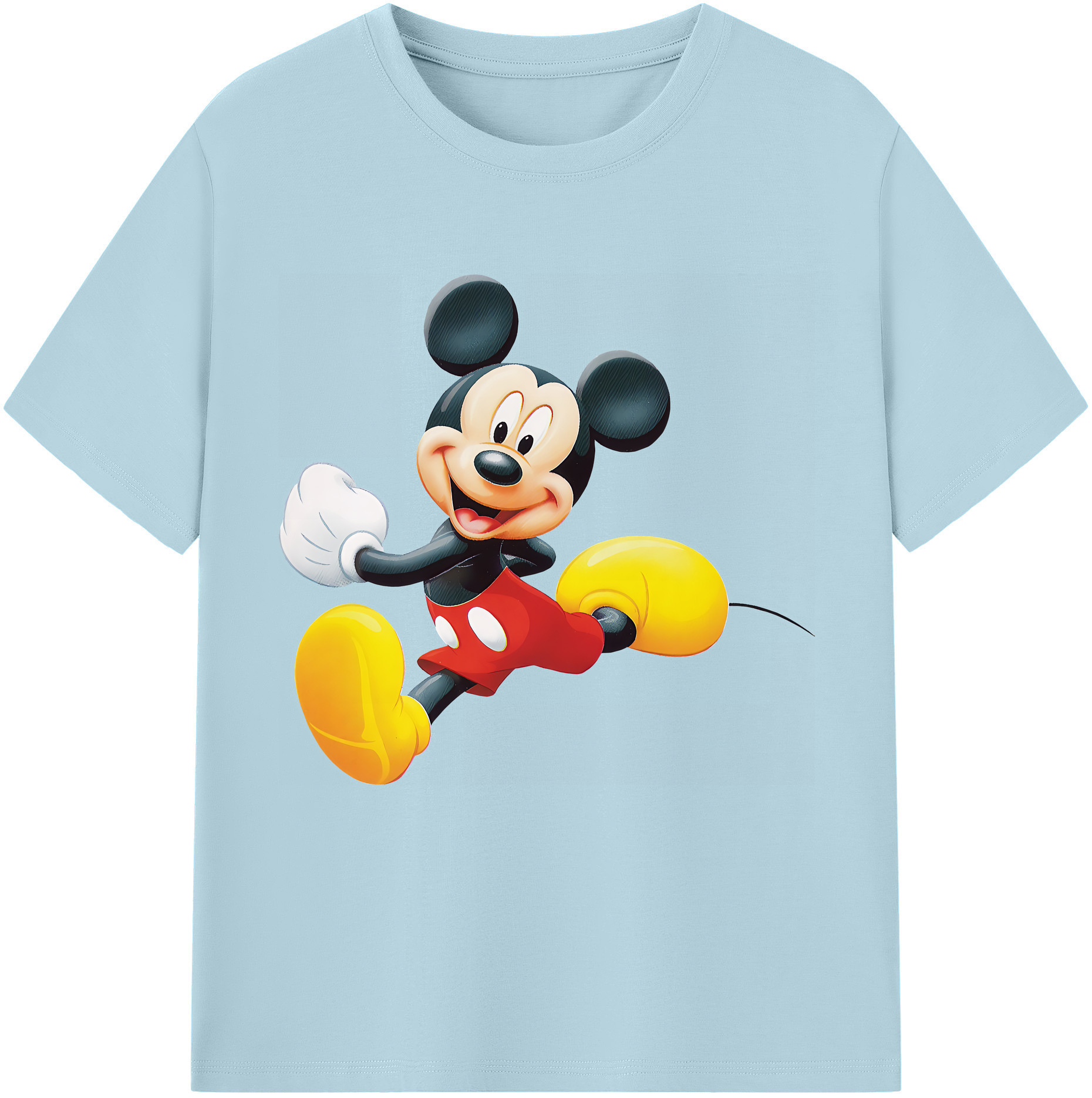 （画像用） ミッキーマウス Mickey Mouse 綿100％半袖Tシャツ（フロントプリント）